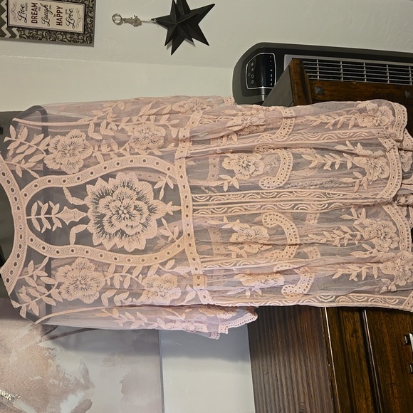 Pol Pink Lace Kimono Cardigan M/L - Picture 3 of 3